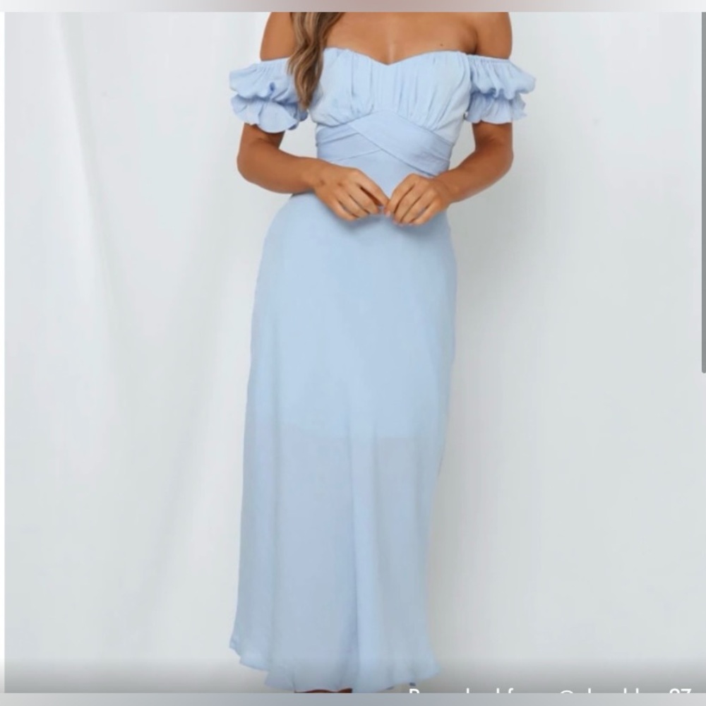 Petal & Pup Oralie Dress Light Blue Midi Dress